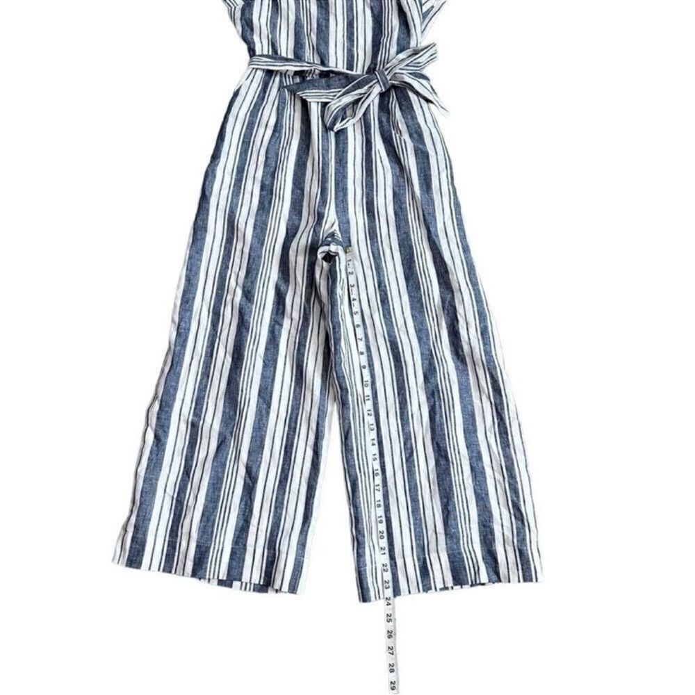 Charter Club Nautical Linen Blend Belted Jumpsuit Size 8 - Picture 13 of 14